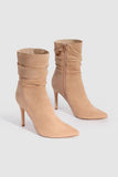 Amozae-Suede Pointed Toe Stiletto Mid-Calf Boots