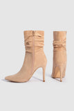 Amozae-Suede Pointed Toe Stiletto Mid-Calf Boots