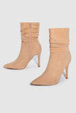 Amozae-Suede Pointed Toe Stiletto Mid-Calf Boots