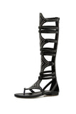 Amozae-Rivet Zipper Gladiator Sandals