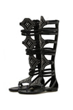 Amozae-Rivet Zipper Gladiator Sandals