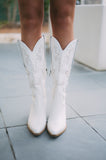 Amozae-Natalie Western Boots-White