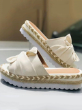 Amozae-Bow Tie Platform Wedges Heels Sandals