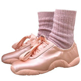 Amozae-back to school outfits Balletcore Aesthetic Satin Bow Sneakers