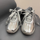 Amozae-back to school outfits Balletcore Aesthetic Satin Bow Sneakers