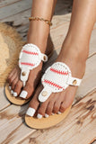 Amozae-Baseball Flip-Flop Flat Sandals