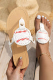 Amozae-Baseball Flip-Flop Flat Sandals