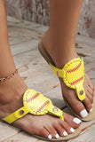 Amozae-Baseball Flip-Flop Flat Sandals