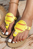 Amozae-Baseball Flip-Flop Flat Sandals