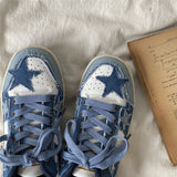 Amozae-back to school outfits Blue Jeans Aesthetic Sneakers