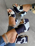 Amozae-Printed Chunky Heeled Platform Sandals