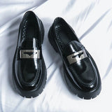 Amozae- Bugaksan Metal Badge Chunky Patent Loafers