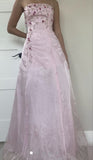 Amozae-Thanksgiving Cyber Monday Christmas Gorgeous A line Strapless Pink Prom Gown With Beads Long Prom Dresses Evening Dress C2995