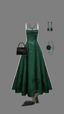 Amozae-Cyber Monday Christmas party outfits Elegant A line Dark Green Satin Long Prom Dresses Backless Party Dress C3146