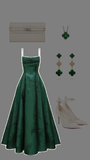 Amozae-Cyber Monday Christmas party outfits Elegant A line Dark Green Satin Long Prom Dresses Backless Party Dress C3146