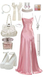 Amozae-Cyber Monday Christmas party outfits Simple Mermaid Pink Spaghetti Straps Long Prom Dress with Split C3164