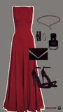 Amozae-Cyber Monday Christmas party outfits Elegant A Line Sleeveless Chiffon Red Long Prom Dresses Evening Dress C3169