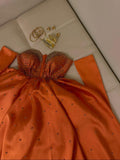 Amozae-Cyber Monday Christmas party outfits Classy A line Sweetheart Long Sleeves Orange Long Satin Party Dress Prom Dresses Evening Dress C3275