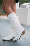 Amozae-Natalie Western Boots-White