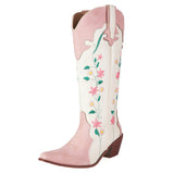 Amozae-back to school outfits Canyon Town Floral Cowboy Boots