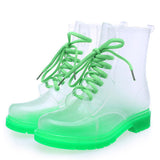 Amozae-back to school outfits Clear Lace Up Boots