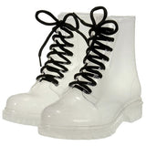 Amozae-back to school outfits Clear Lace Up Boots