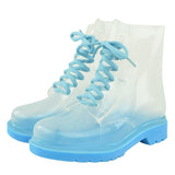 Amozae-back to school outfits Clear Lace Up Boots