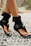 Amozae-Clip Toe Buckle Ankle Boots Sandals