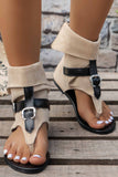 Amozae-Clip Toe Buckle Ankle Boots Sandals