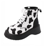 Amozae-back to school outfits Cow Print Boots