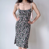 Amozae-dress to impress party dress nye outfits women's summer floral suspender dress YM1289