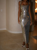 Amozae-nye outfits back to school dress  Adoria Sequin Cut Out Maxi Dress