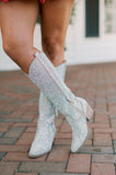 Amozae-Alice Rhinestone Boots-Silver