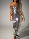 Amozae-nye outfits back to school dress  Adoria Sequin Cut Out Maxi Dress