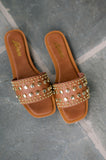 Amozae-Mindee Studded Sandal- Tan