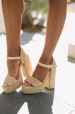 Amozae-Hilton Raffia Heels- Beige