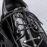 Amozae- Danwol Contrast Stitch Patent Shoes