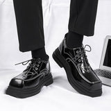 Amozae- Danwol Contrast Stitch Patent Shoes