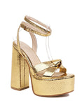 Amozae-Metallic Platform High Heels