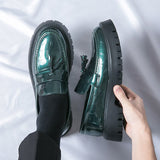 Amozae- Dundae Green Patent Chunky Sole Loafers