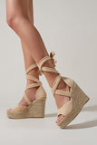 Amozae-Espadrille Platform Lace-Up Heel Sandals