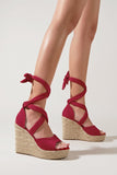 Amozae-Espadrille Platform Lace-Up Heel Sandals