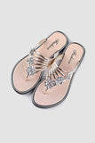 Amozae-Flower Rhinestone Flip Flop Flat Sandals