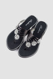 Amozae-Flower Rhinestone Flip Flop Flat Sandals