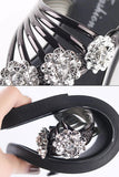 Amozae-Flower Rhinestone Flip Flop Flat Sandals