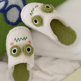 Amozae-back to school outfits Frog Fuzzy Slippers