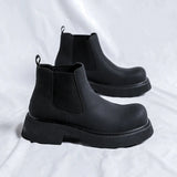 Amozae- Galhyeon Matte Black Chelsea Boots