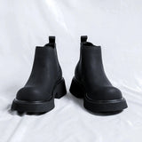 Amozae- Galhyeon Matte Black Chelsea Boots