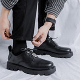 Amozae- Gangseo Metal Badge Lace-up Chunky Sole Shoes