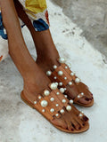 Amozae-Pearl Decor Flat Casual Sandals